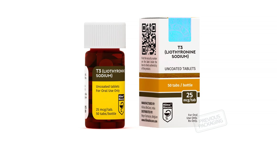 Hilma Biocare – T3 Liothyronine Sodium (25 mcg/50 tabs – pack) - Image 2